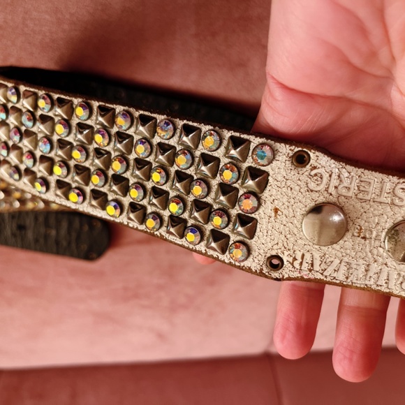 White leather and Swarovski rhinestone Hysteric Glamour belt from Japan - Picture 5 of 6